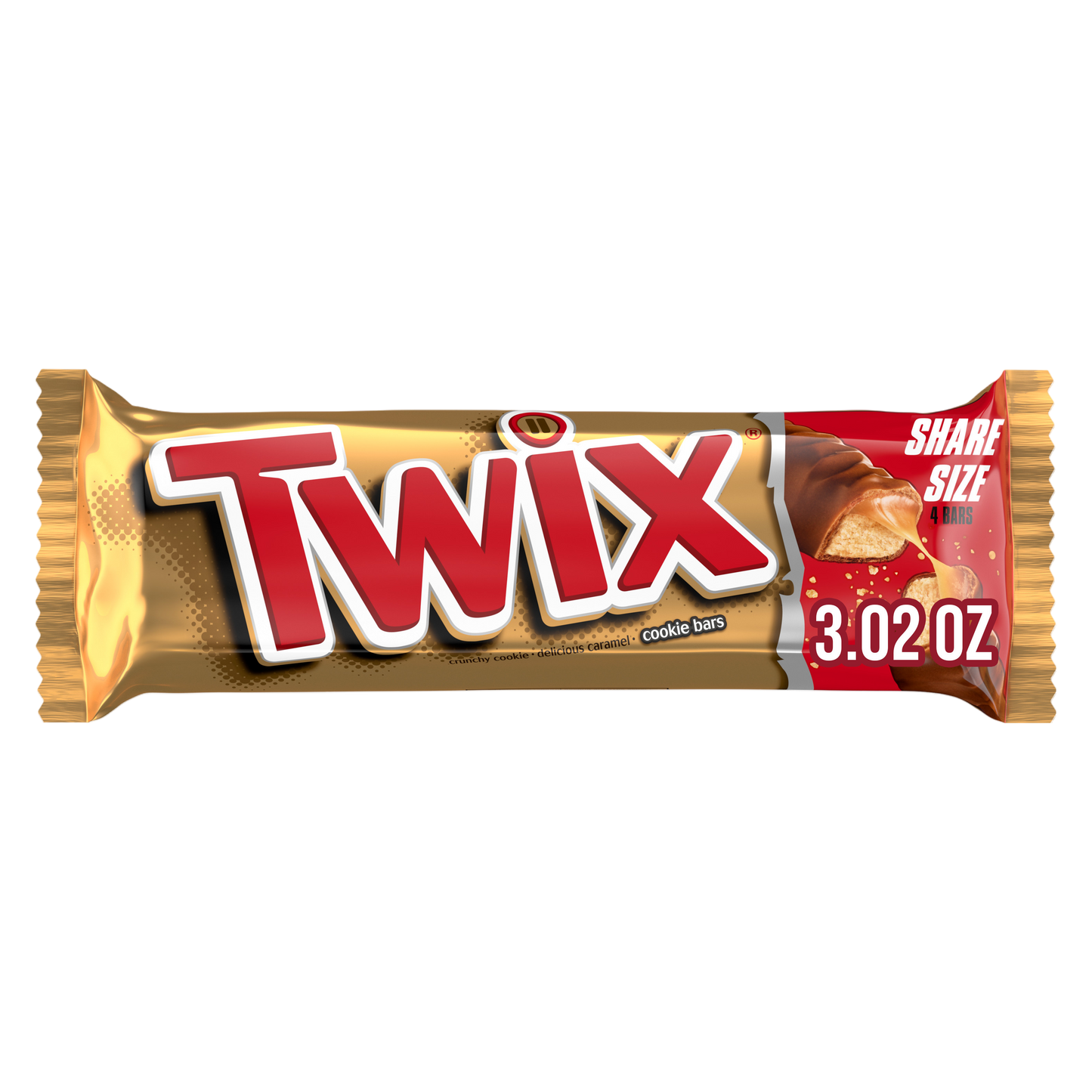 TWIX Milk Chocolate Caramel Cookie Candy Bar, Share Size, 3.02 oz