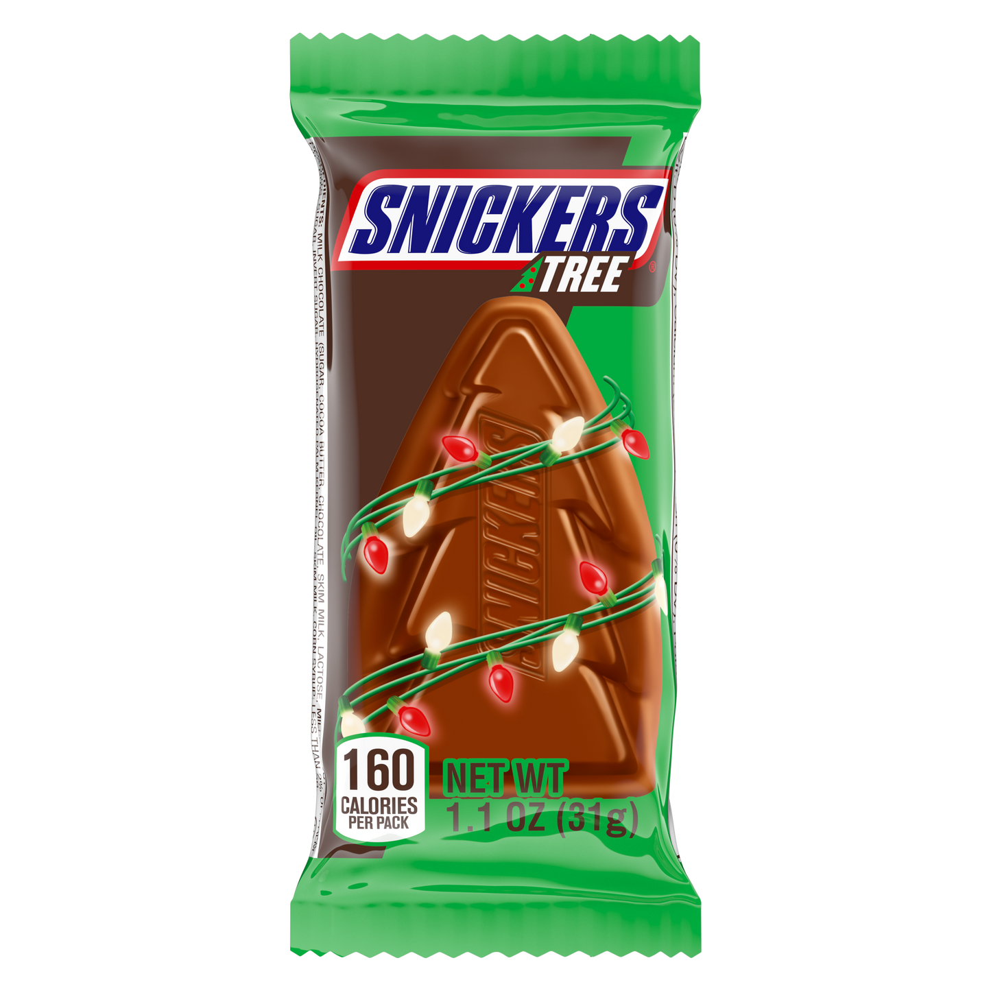 SNICKERS Trees Christmas Milk Chocolate Holiday Candy Bar, 1.1 oz
