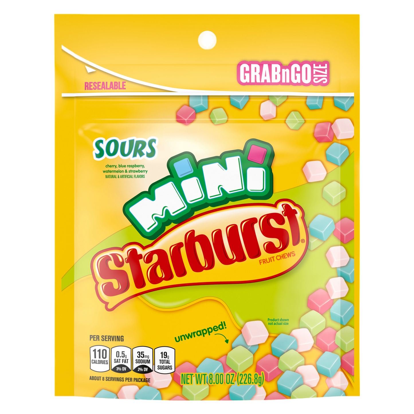 Starburst Minis Sours Candy bag, 8oz
