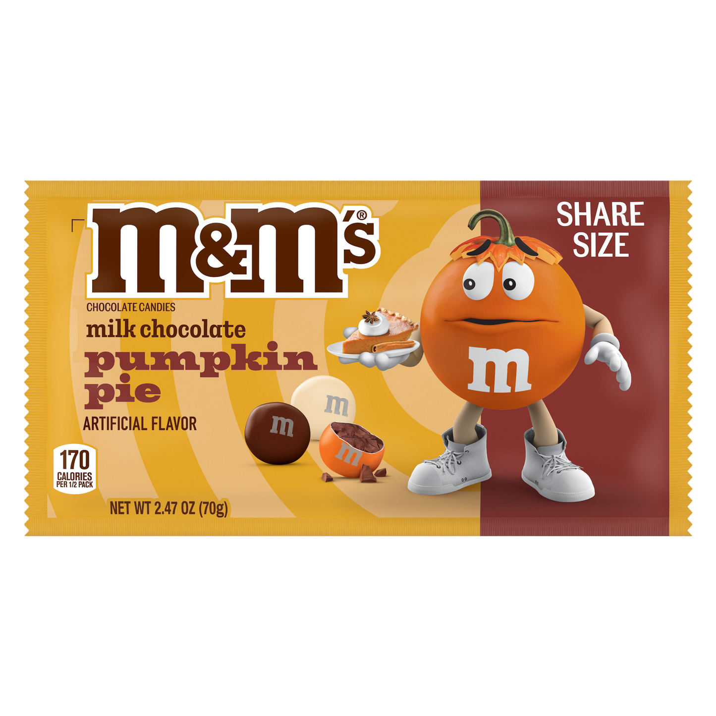 M&M’S® Pumpkin Pie Milk Chocolate Candies Share Size 2.47oz