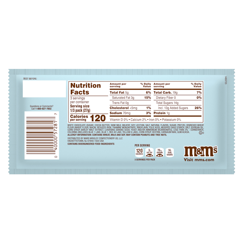M&M’S Pretzel Snowballs Share Size 2.83oz
