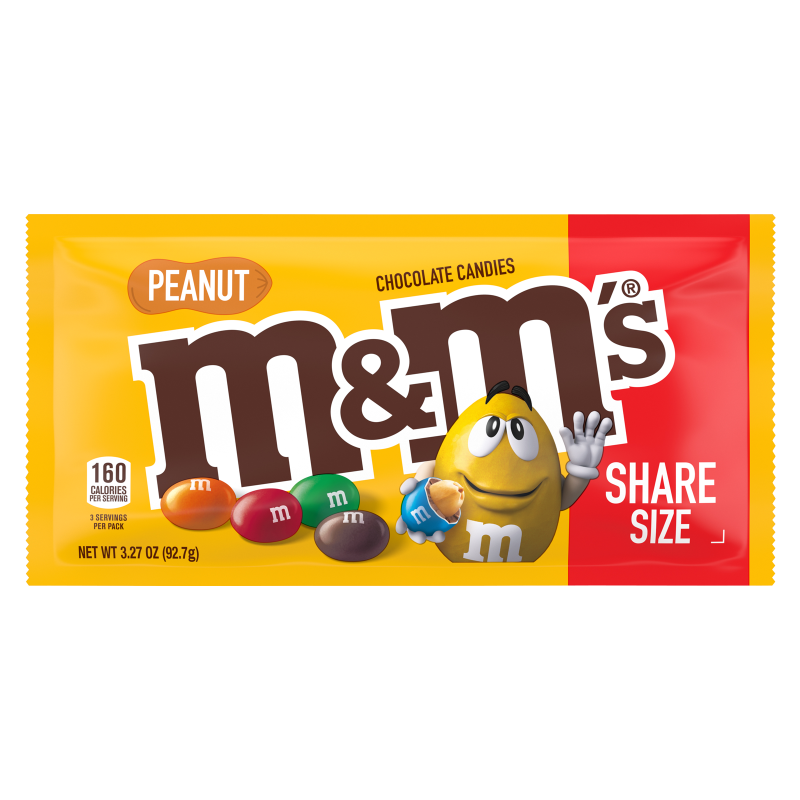 M&M'S Peanut Milk Chocolate Candy, Sharing Size, 10.7 oz Bag