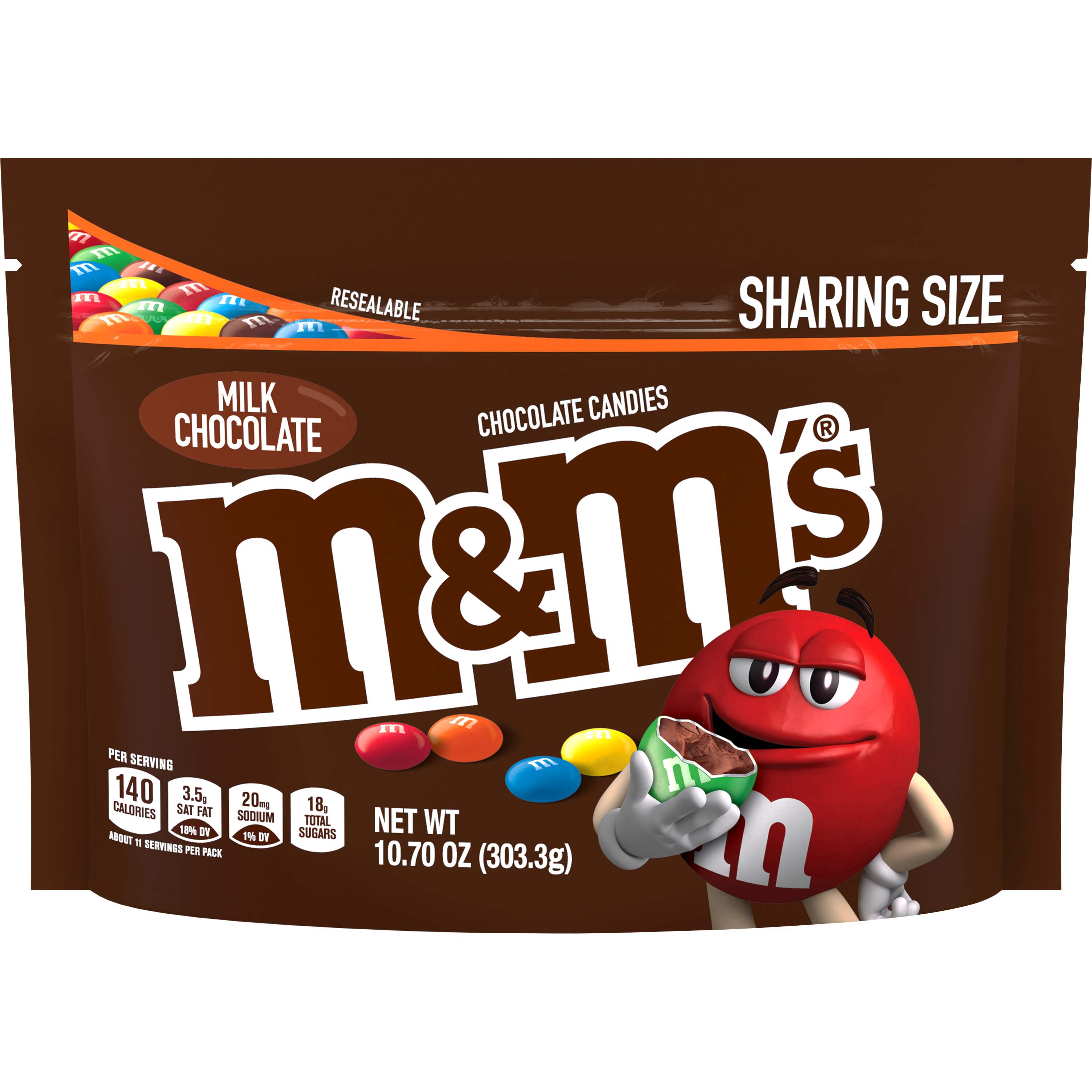 M&M's Ghoul's Blend package featuring the red M&M character in a Halloween-themed costume.