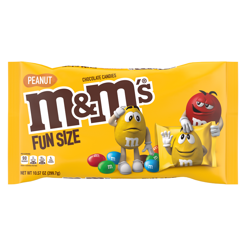 M&M's Ghoul's Blend package featuring the red M&M character in a Halloween-themed costume.