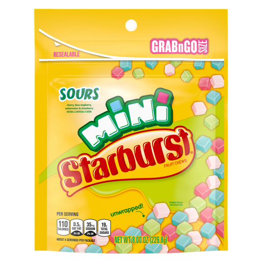 Starburst Minis Sours Candy bag, 8oz