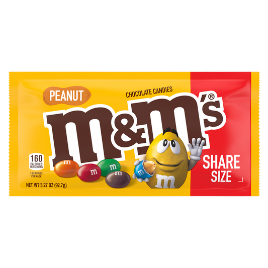 M&M's Peanut Milk Chocolate Candies Share Size, 3.27oz