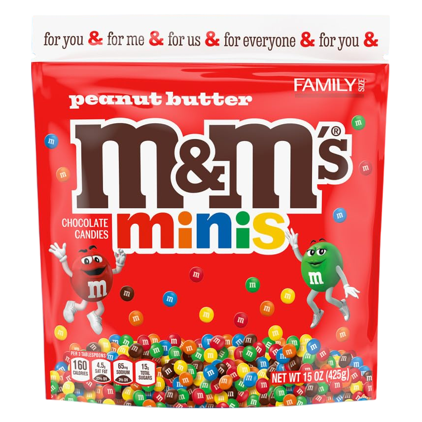 M&M's Minis Peanut Butter Candy Resealable Bag, 15 oz