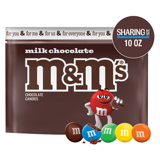 M&M'S Milk Chocolate Candy, Sharing Size, 10 oz Bag