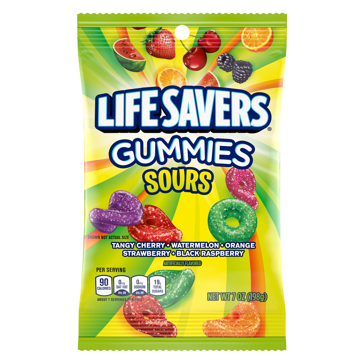 LIFE SAVERS Sour Gummy Candy Pack, Individually Wrapped Candy Bulk, Variety Flavors Box, 12 Bags of Sour Gummies