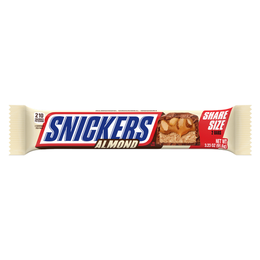 SNICKERS Almond Sharing Size Chocolate Bars, 3.23oz