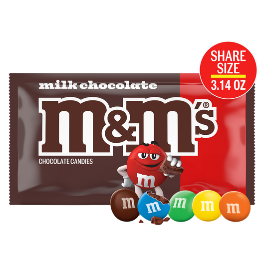 M&M's Milk Chocolate Candies Share Size 3.14oz