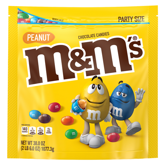 M&M's Peanut Milk Chocolate Candies Party Size 38oz