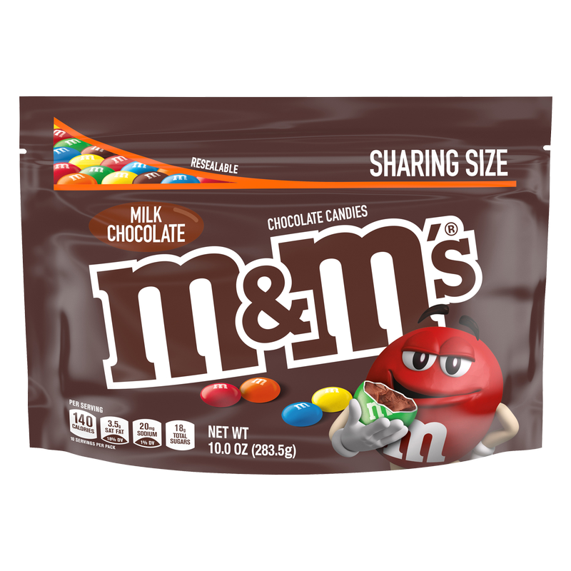 M&M's Ghoul's Blend package featuring the red M&M character in a Halloween-themed costume.