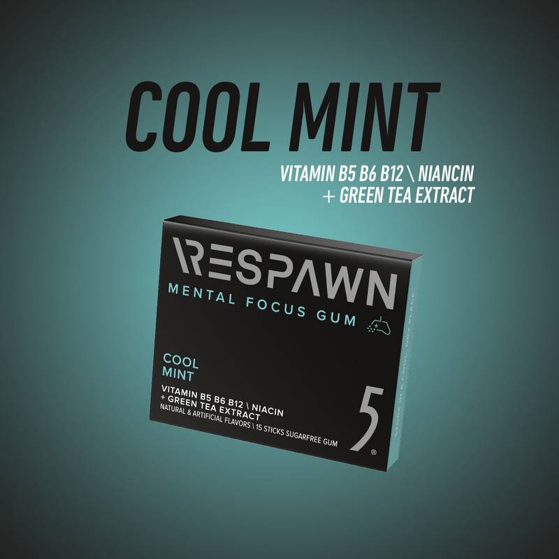 5 Gum Respawn Cool Mint Chewing Gum, 15-Stick