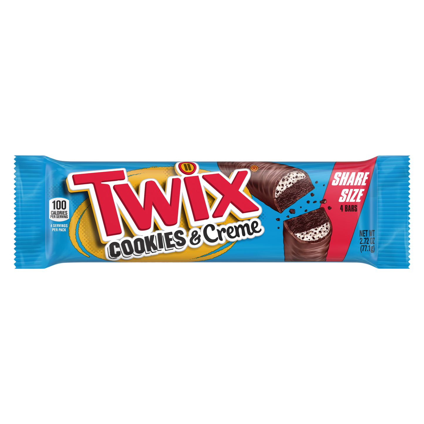 TWIX Cookies & Creme Chocolate Candy Bar, Share Size, 2.87 oz