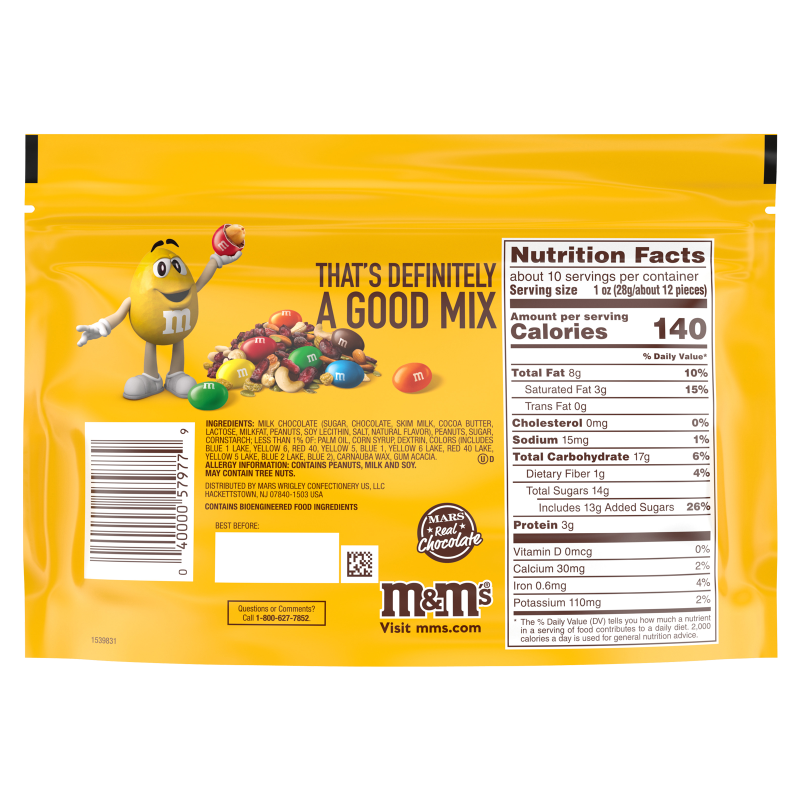 M&M'S Peanut Milk Chocolate Fun Size Candy Bag, 10.57oz