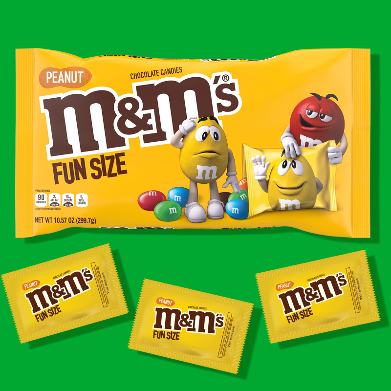 M&M's Peanut Chocolate Candies, Sharing Size - 10.05 Oz Resealable Bag  (Pack of 4) 