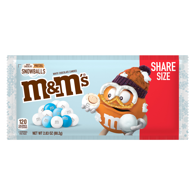 M&M’S Pretzel Snowballs Share Size 2.83oz